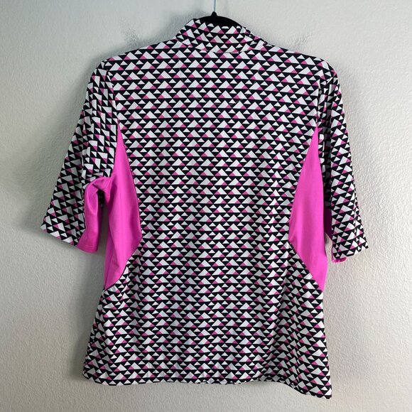 Tail Womens Medium Geometric Half Zip Golf Shirt Short Sleeve Activewear Top - Picture 10 of 10